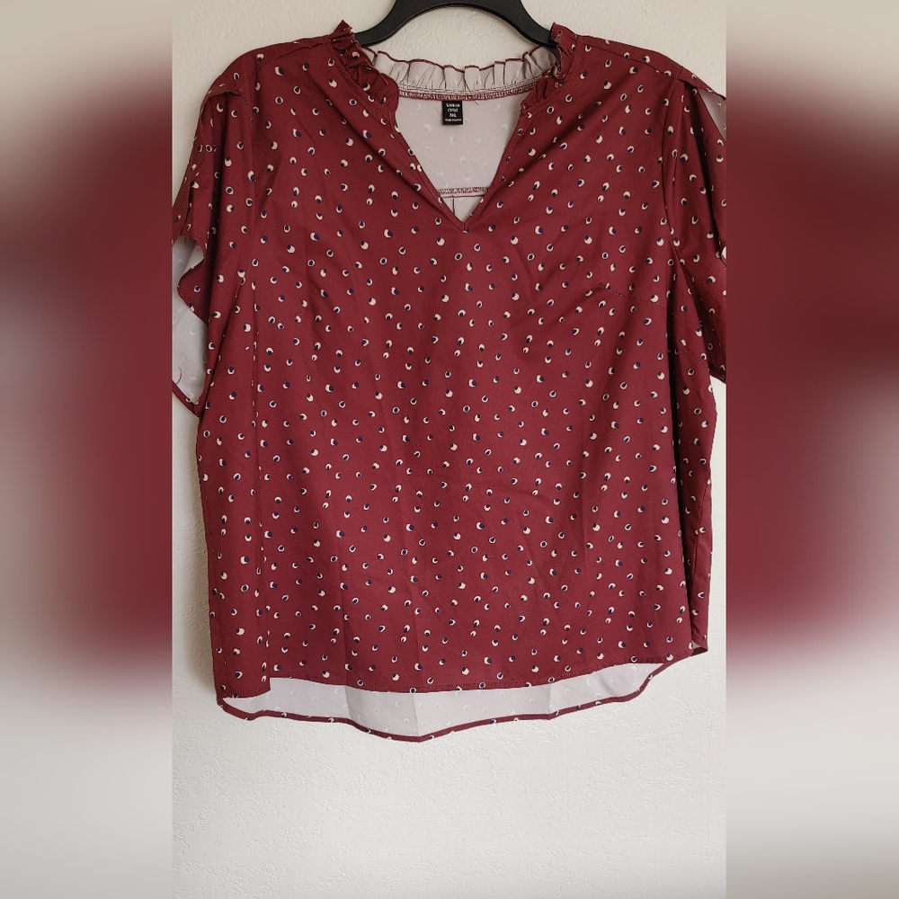 Womens Plus Maroon Blouse